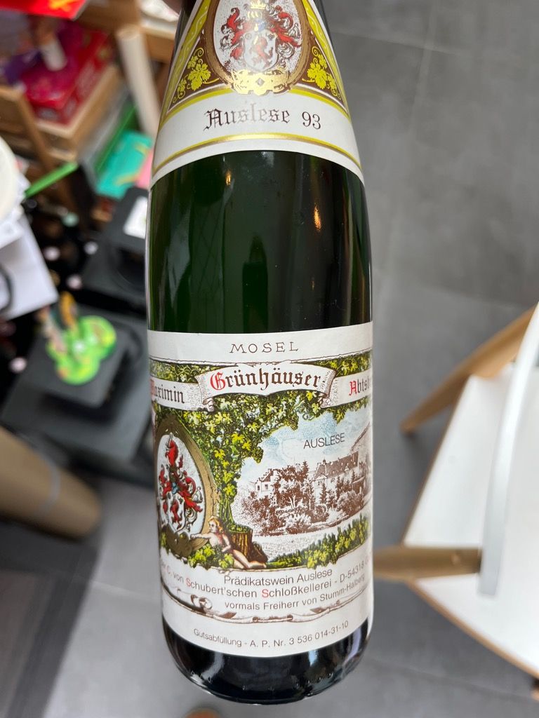 1989 Von Schubert Maximin Grünhäuser Herrenberg Riesling Auslese