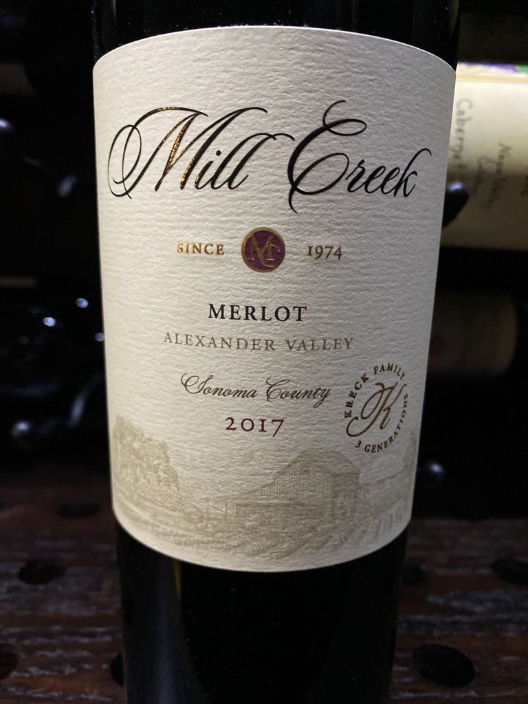 2017 Mill Creek Vineyards Merlot, USA, California, Sonoma County