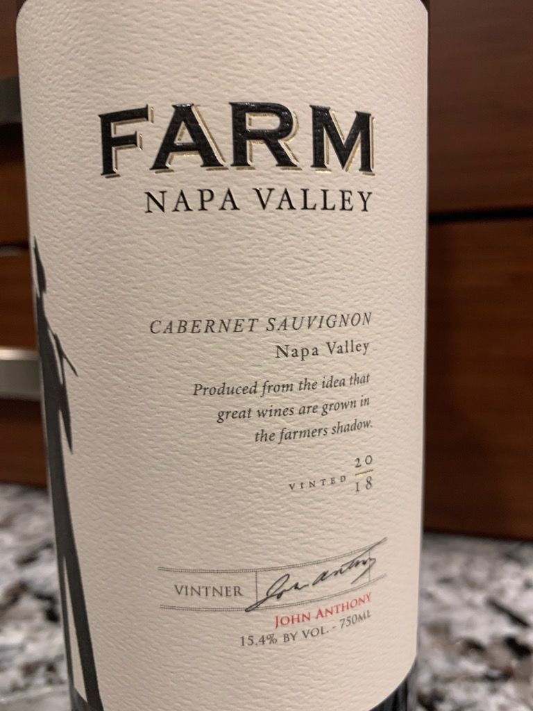 2018 Farm Cabernet Sauvignon, USA, California, Napa Valley - CellarTracker