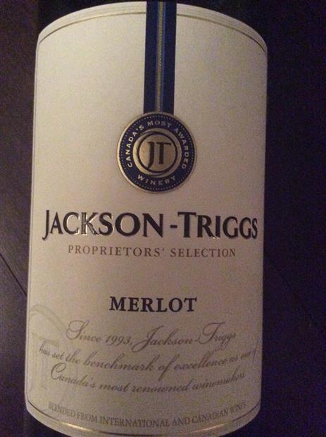 2020 Jackson Triggs Merlot Canada Ontario Niagara Peninsula Niagara