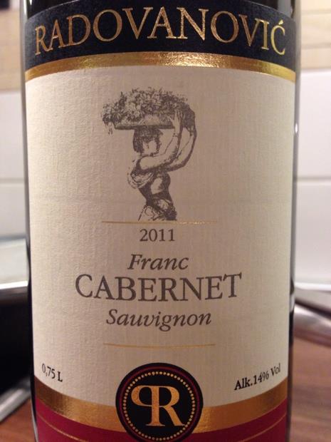 2013 Radovanovic Cabernet Sauvignon Serbia umadija Velika Morava 2013 Radovanovic Cabernet Sauvignon Serbia umadija Velika Morava