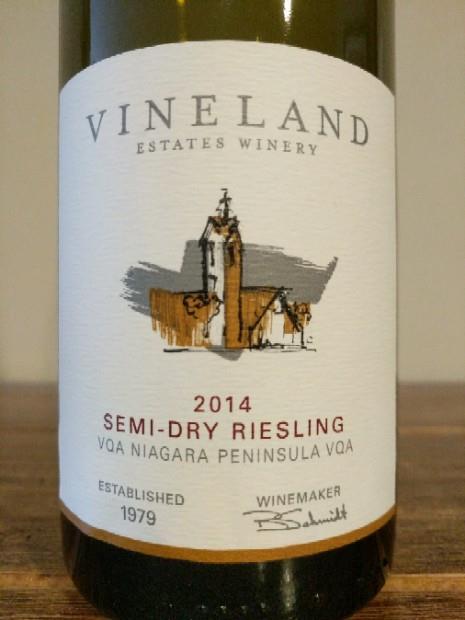 2014 Vineland Estates Winery Semi-Dry Riesling, Canada, Ontario ...