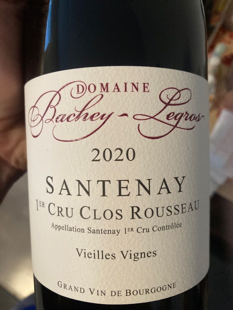 2021 Bachey-Legros Santenay 1er Cru Clos Rousseau Vieilles