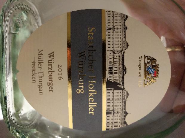 2001 Staatlicher Hofkeller Würzburg Müller-Thurgau Würzburger