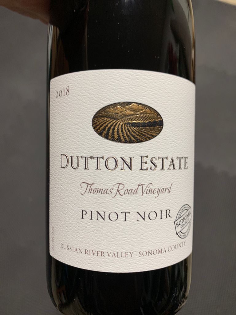2018 Dutton Estate Pinot Noir Dutton Ranch Thomas Road Vineyard, USA