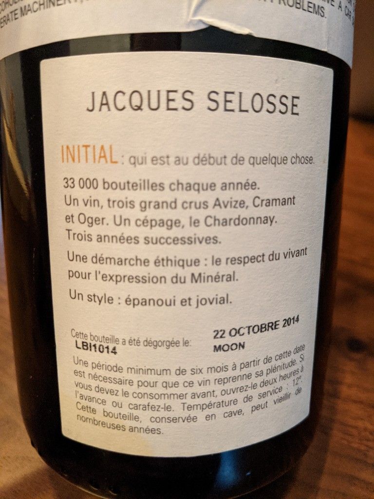 N.V. Jacques Selosse Initial - CellarTracker