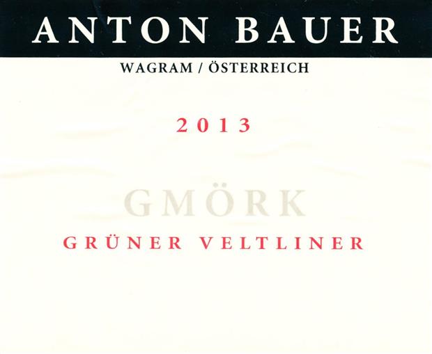 2013 Anton Bauer Grüner Veltliner Gmörk, Austria, Niederösterreich ...