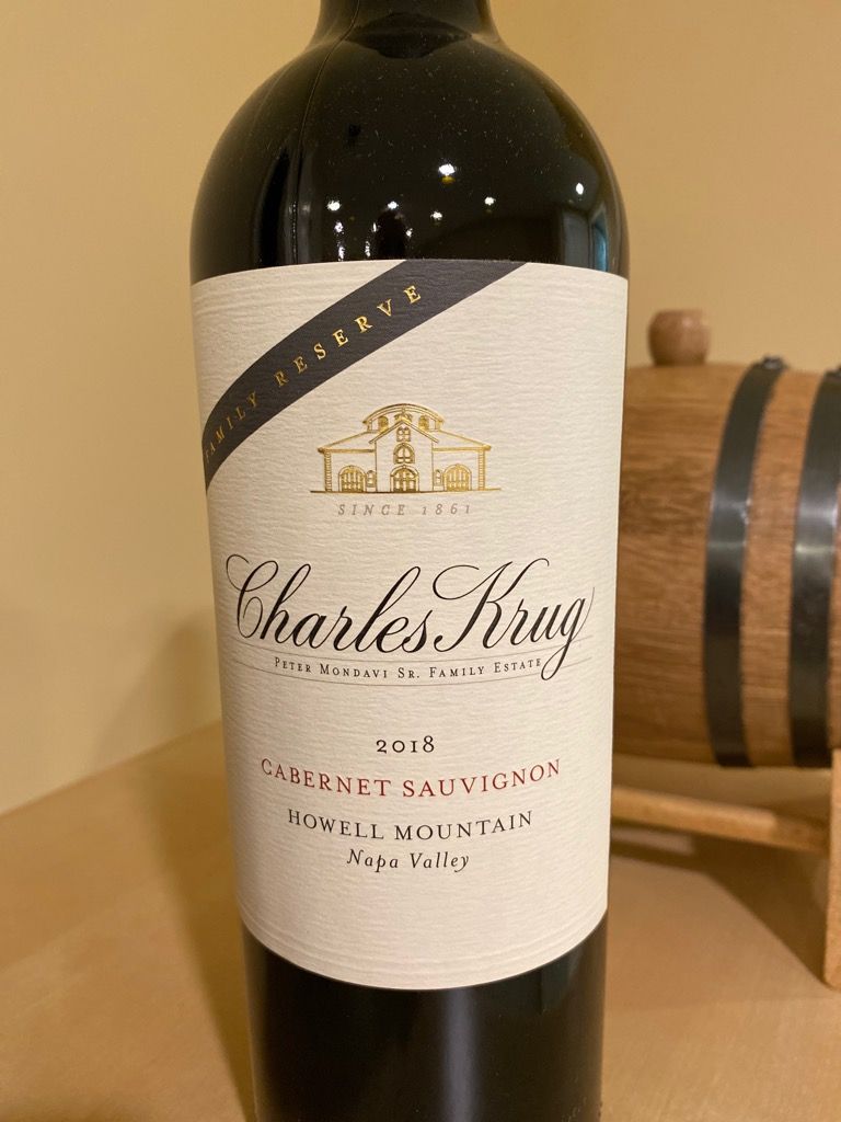 2018 Charles Krug Winery (Peter Mondavi Family) Cabernet Sauvignon ...