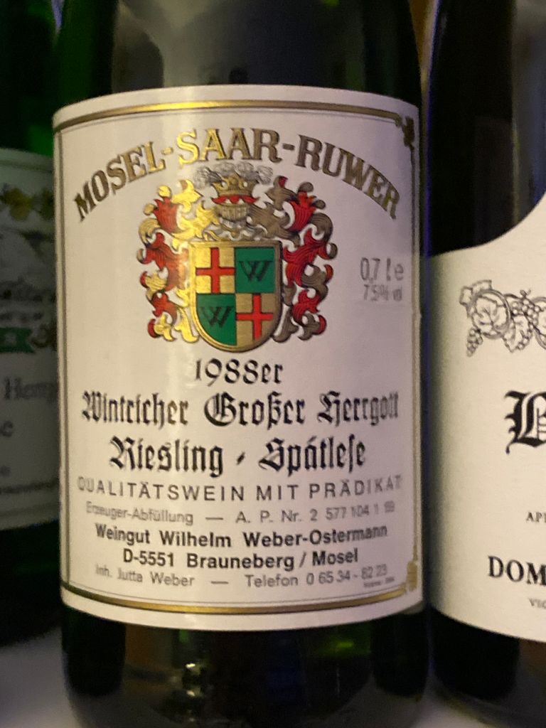 1992 Weingut Wilhelm Weber-Ostermann Wintricher Großer