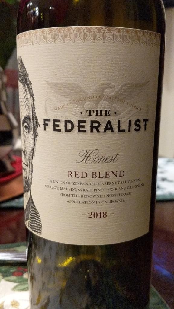 2018 The Federalist Wines The Federalist Honest, USA, California, North