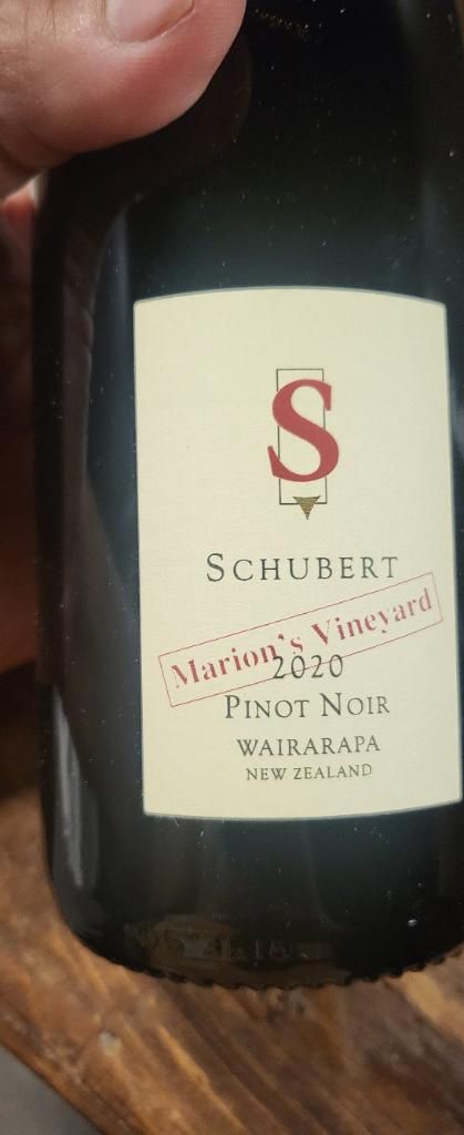 2020 Schubert Pinot Noir Marion's Vineyard, New Zealand, North Island ...