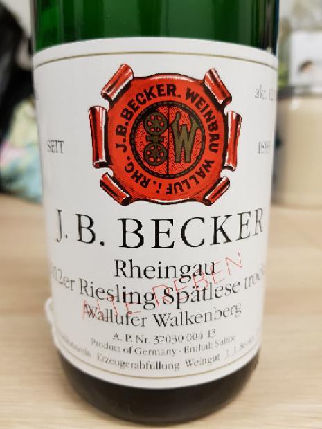 2012 J.B. Becker Wallufer Walkenberg Riesling Alte Reben Spätlese ...