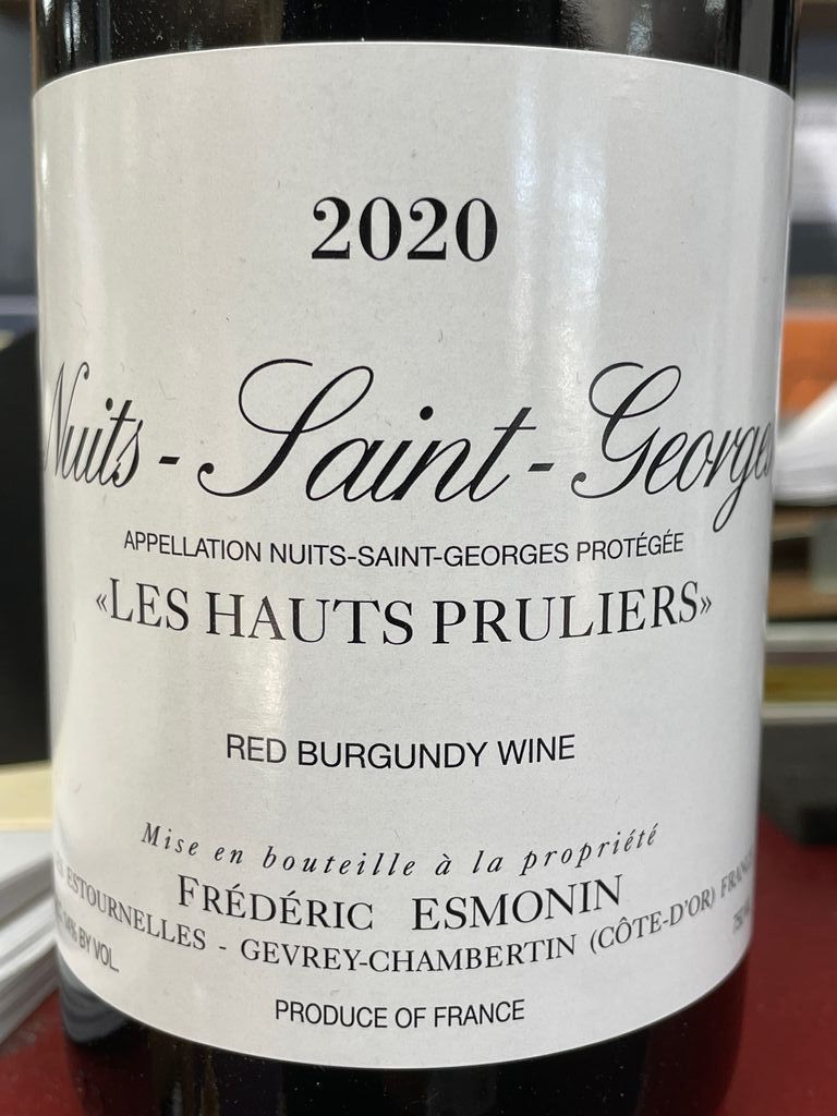 2020 Frederic Esmonin Nuits-Saint-Georges Les Hauts Pruliers
