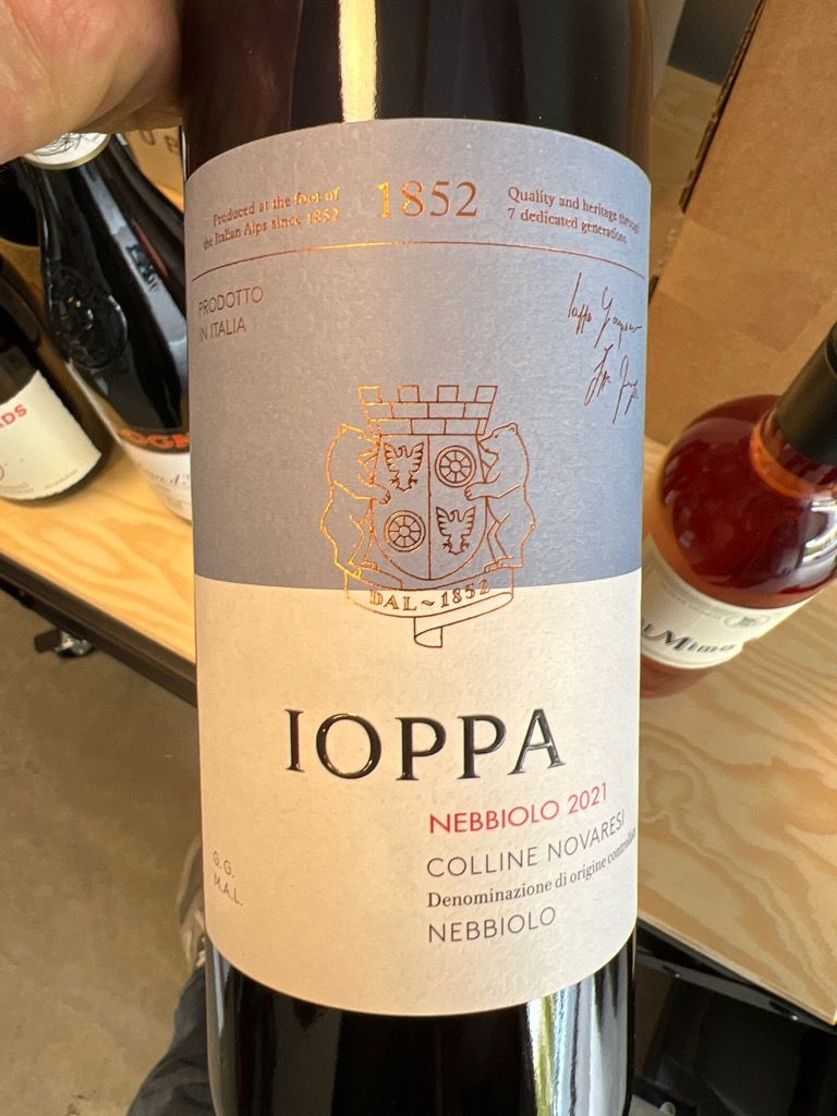 2021 Ioppa Nebbiolo Colline Novaresi, Italy, Piedmont, Northern
