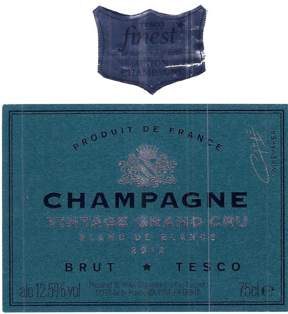 2012 Tesco Finest Champagne Grand Cru Vintage Blanc de Blancs Côte des ...