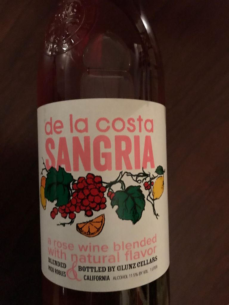 NV Glunz Family Winery and Cellars de la Costa Sangria, USA, California