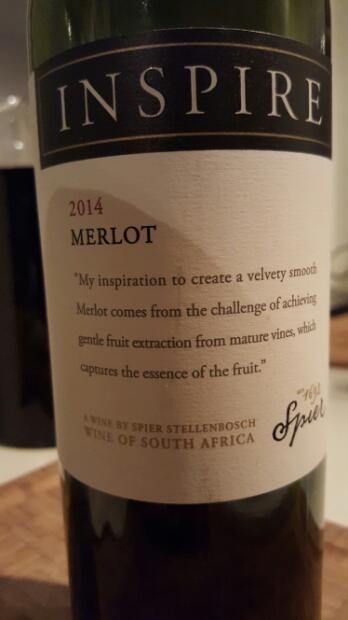 2013 Spier Merlot InSpire, South Africa, Western Cape - CellarTracker