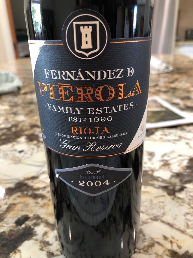 2004 Bodegas Fernández de Piérola Rioja Gran Reserva, Spain, La Rioja ...