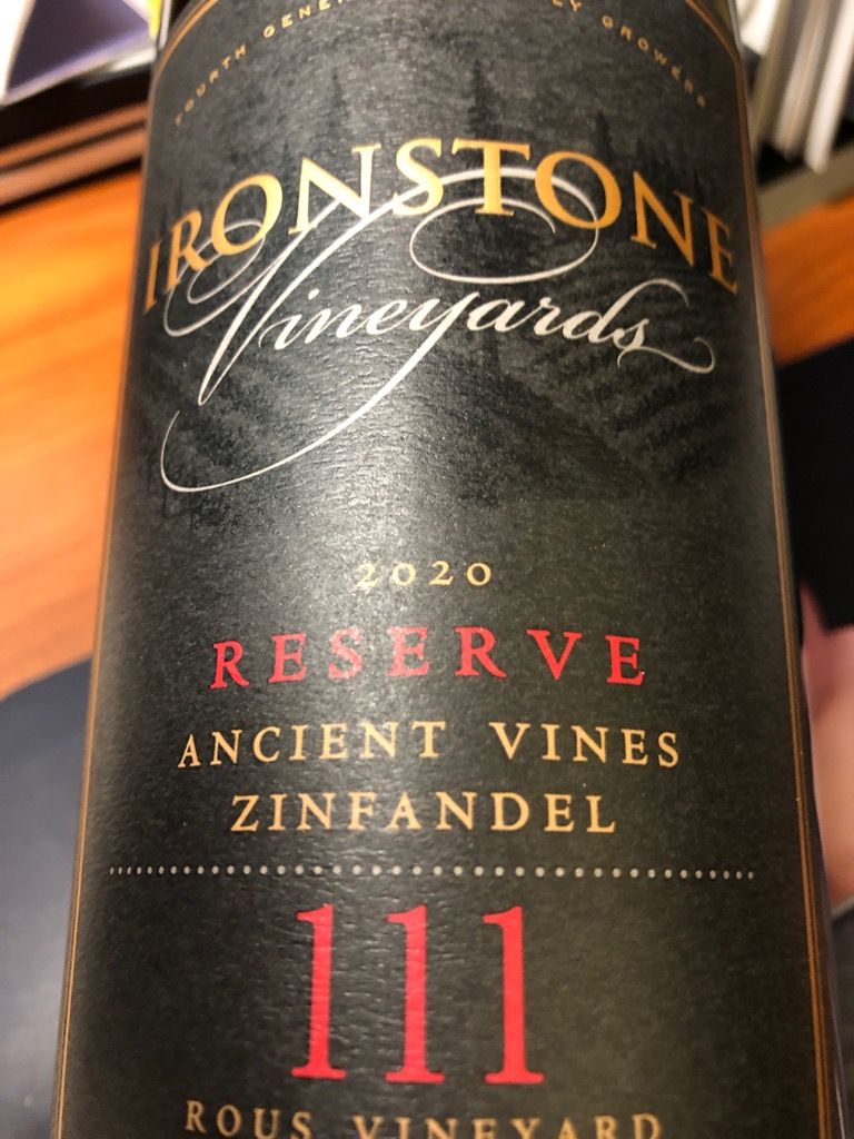 2020 Ironstone Vineyards Zinfandel Old Vine Reserve, USA, California
