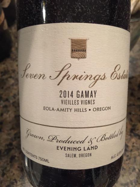 2014 Evening Land Vineyards Gamay Noir Vieilles Vignes Seven Springs ...