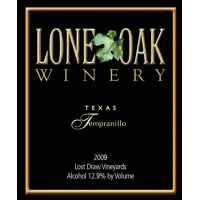 2009 Lone Oak Vineyards Tempranillo Lost Draw Vineyards, USA, Texas ...