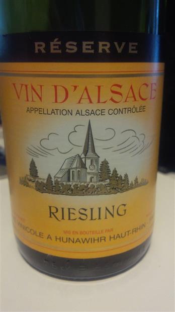 Hunawihr Riesling 2013 Cave Vinicole de Hunawihr Riesling Reserve, France, Alsace ...