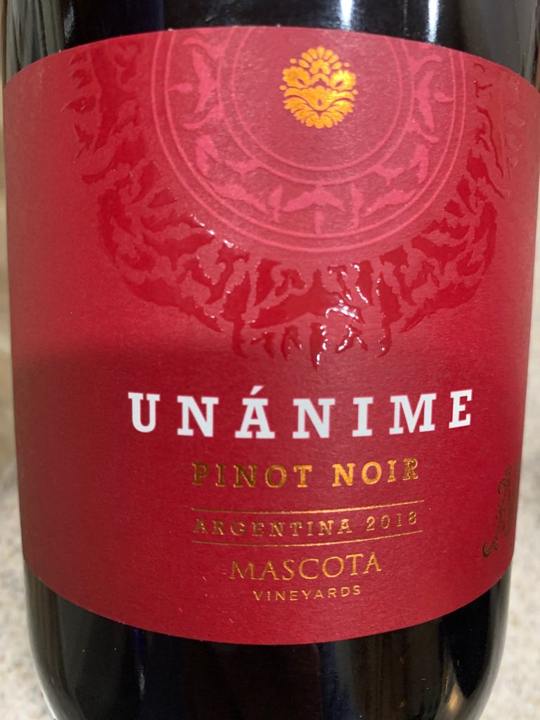 2018 Mascota Vineyards Pinot Noir Unánime - CellarTracker