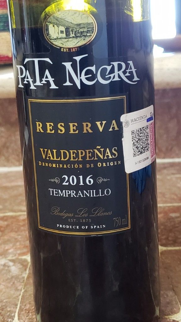 Vino Tinto Español Pata Negra Valdepeñas Tempranillo Cabernet 750ml