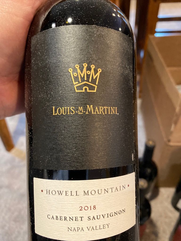 2018 Louis M. Martini Cabernet Sauvignon Howell Mountain, USA ...