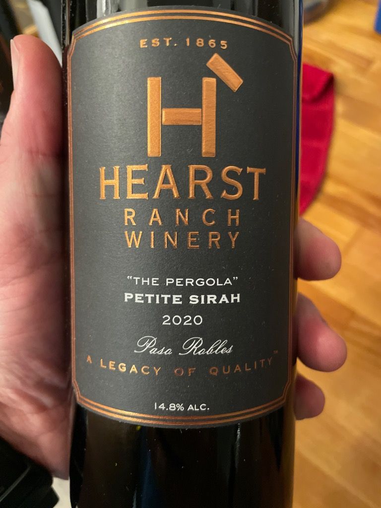 2020 Hearst Ranch Winery Petite Sirah The Pergola, USA, California