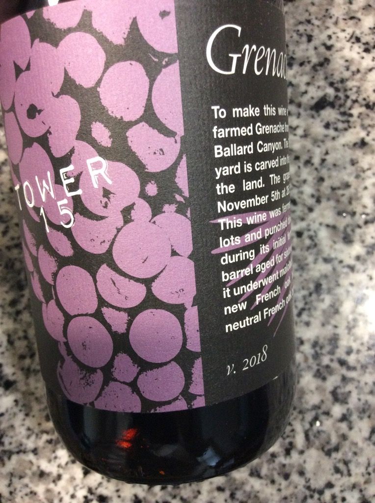 2018 Pali Wine Co. Grenache Tower 15, USA, California, Central Coast