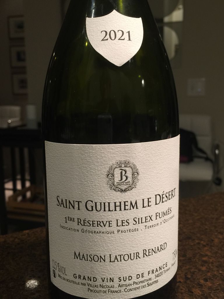 2022 Vellas Père et Fils SaintGuilhemleDésert 1ere Reserve Les Silex Fumes Blanc, France