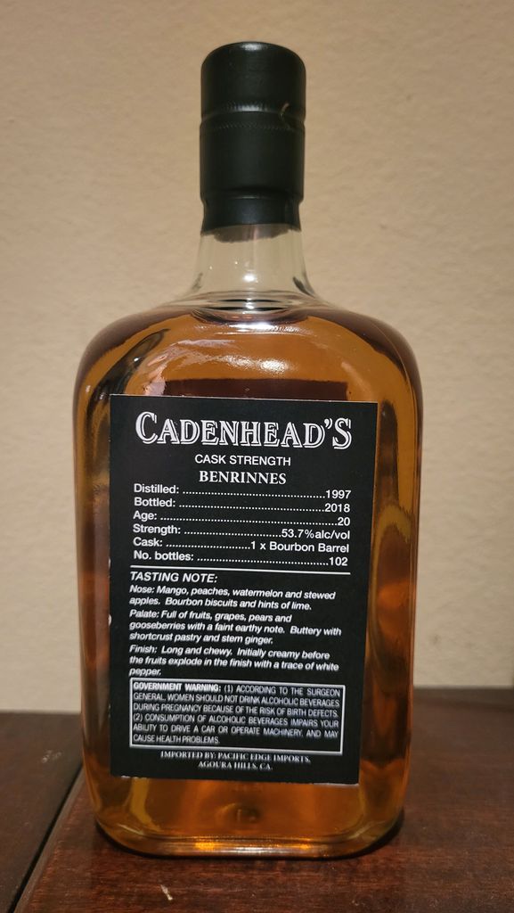 1997 Benrinnes 20 Year Old Cadenhead Single Cask (Total Wine
