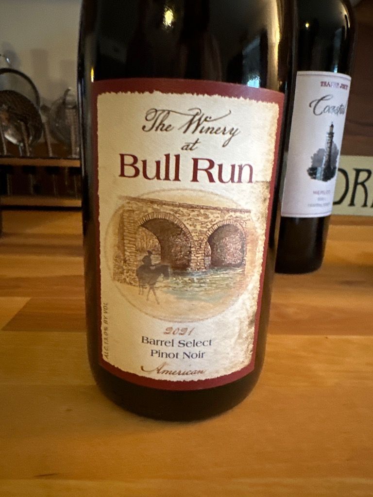 2021 The Winery at Bull Run Pinot Noir Barrel Select, USA, Virginia, Northern Virginia