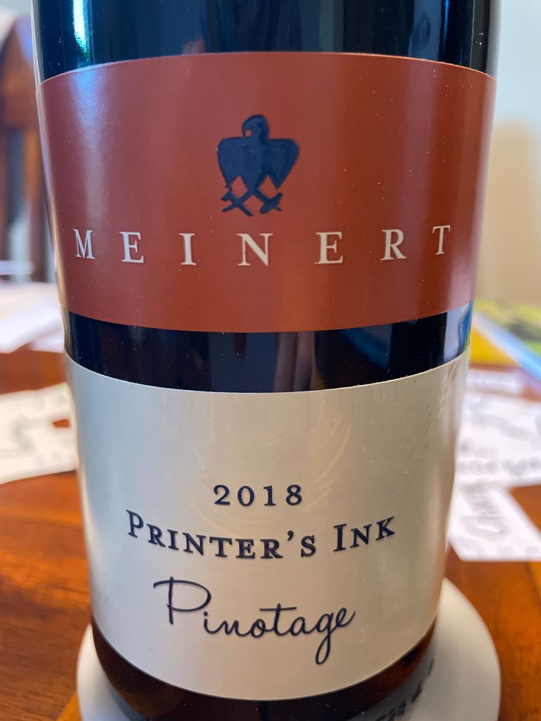 2018 Meinert Pinotage Printer's Ink, South Africa, Coastal Region