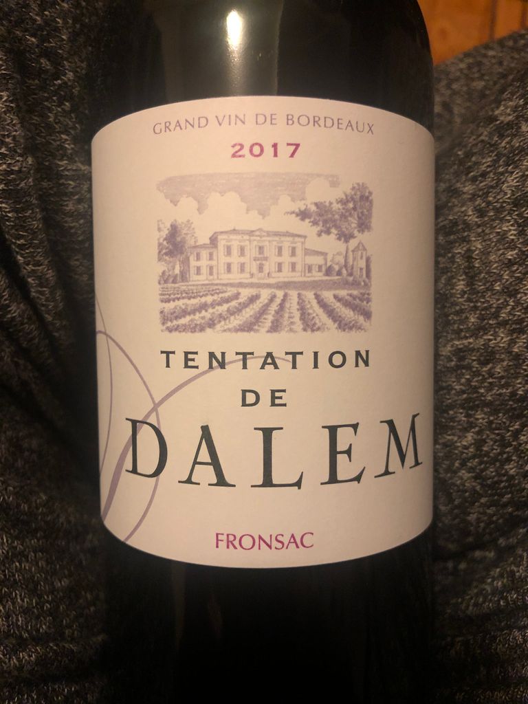 2017 Château Dalem Tentation de Dalem, France, Bordeaux, Libournais