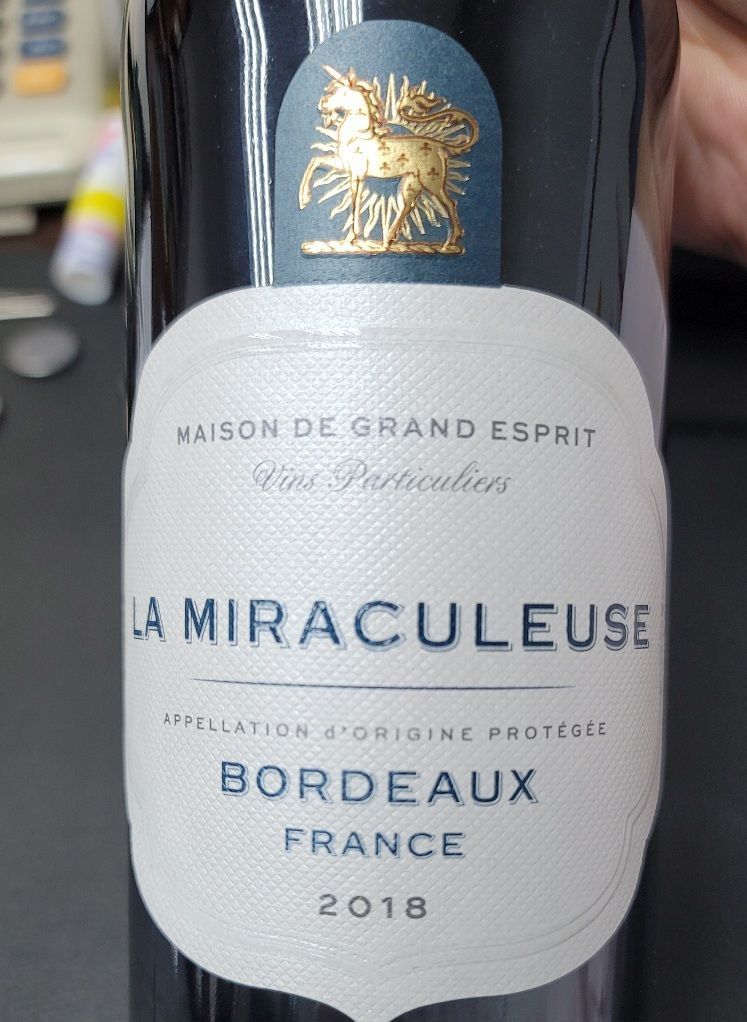 2018 Maison de Grand Esprit La Miraculeuse, France, Bordeaux