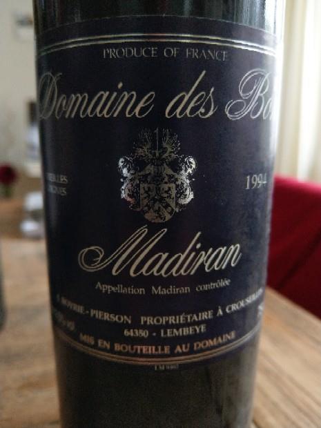 1995 Domaine Des Bories Madiran Vieilles Vignes, France, Southwest ...