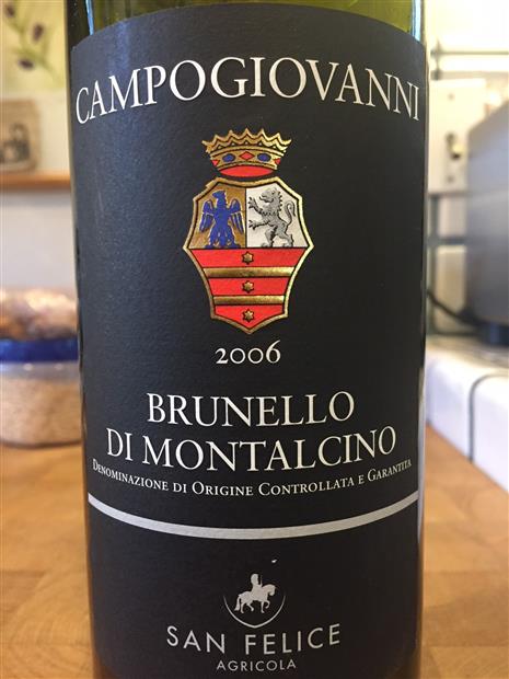 2006 Campogiovanni (San Felice) Brunello di Montalcino, Italy, Tuscany ...