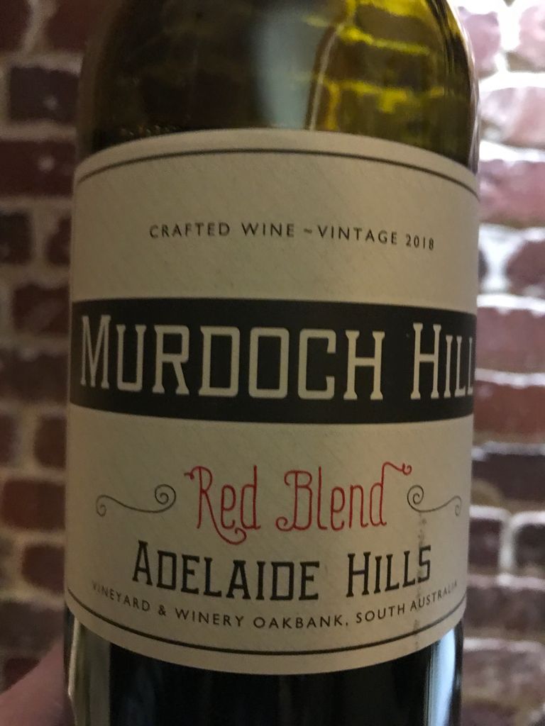 2019 Murdoch Hill Red Blend, Australia, South Australia, Mount Lofty
