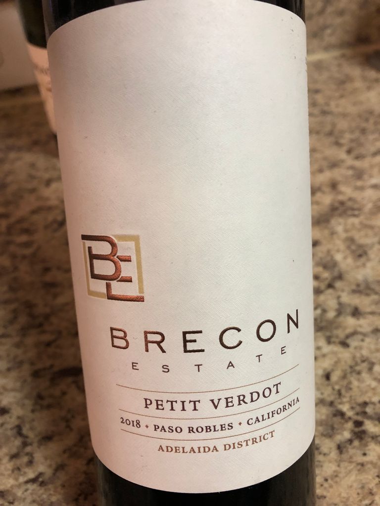 2018 Brecon Estate Petit Verdot, USA, California, Central Coast
