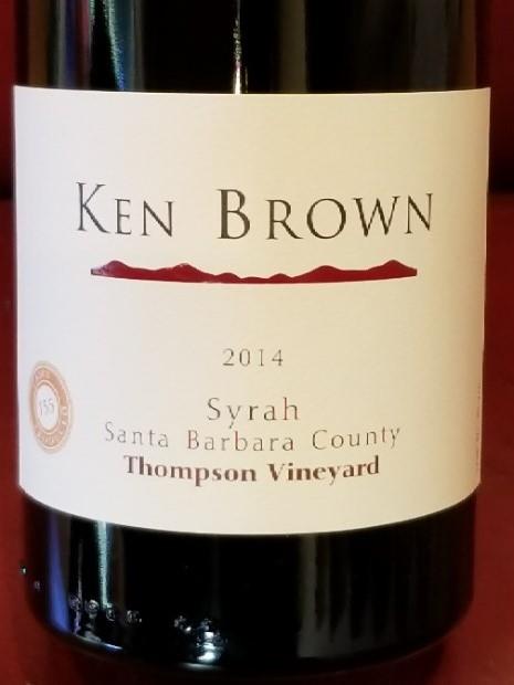 2014 Ken Brown Syrah Thompson, USA, California, Central Coast, Santa ...