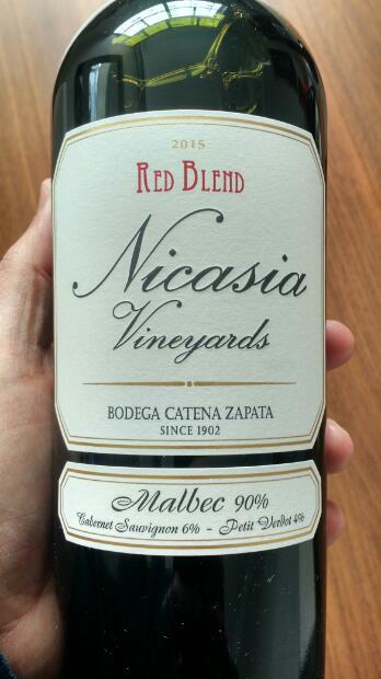 2015 Bodega Catena Zapata Red Blend Nicasia Vineyard, Argentina ...