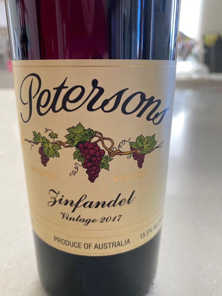 2017 Petersons Zinfandel, Australia, New South Wales, Central Ranges