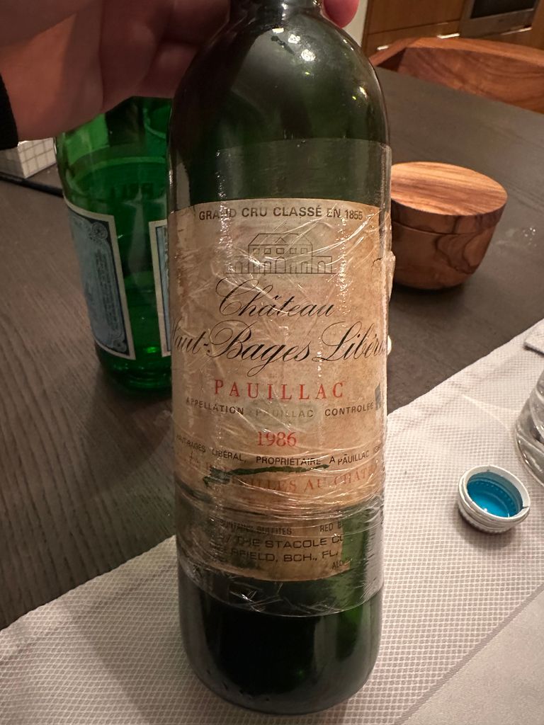 Château Haut-Bages Libéral 1986 Bouteille Château Haut Bâges Libéral 1986 - Au Droit de Bouchon