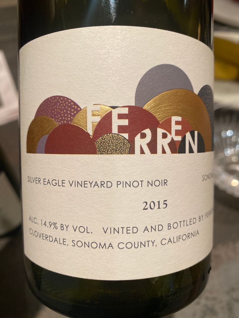 2015 Ferren Wines Pinot Noir Silver Eagle Vineyard, USA, California ...