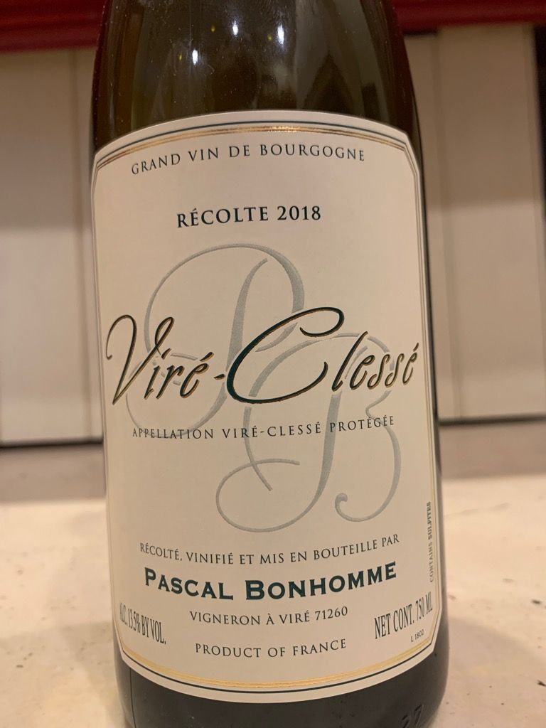 2018 Domaine Pascal Bonhomme ViréClessé, France, Burgundy, Mâconnais