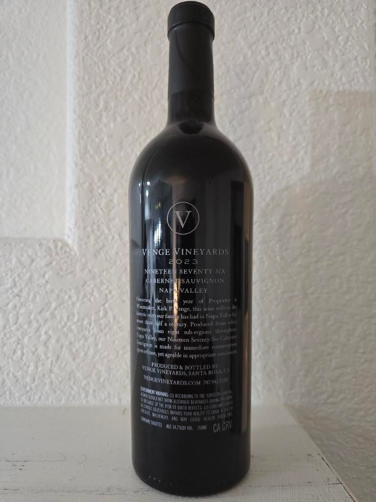 2022 Venge Vineyards Cabernet Sauvignon 1976 - CellarTracker