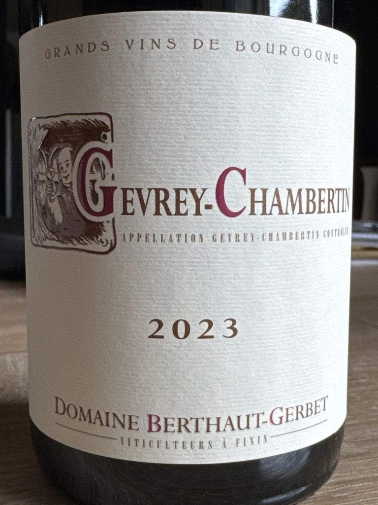 2021 Domaine Berthaut-Gerbet Gevrey-Chambertin - CellarTracker