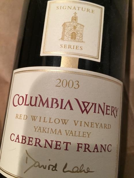 2003 Columbia Winery Cabernet Franc David Lake Signature Series Red ...